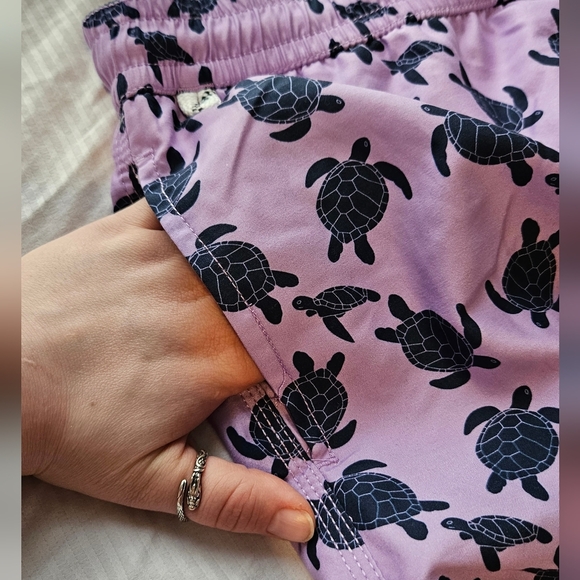 Size L Spicy Tuna Purple and Indigo Turtle Pattern Swim Shorts - Picture 4 of 6